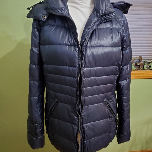 Andrew Marc large puffer coat. Large. Navy blue - Picture 1 of 9